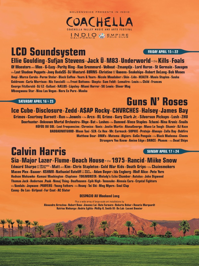 Concierto de Guns N' Roses en Indio, California, Estados Unidos, Sábado, 23 de abril de 2016